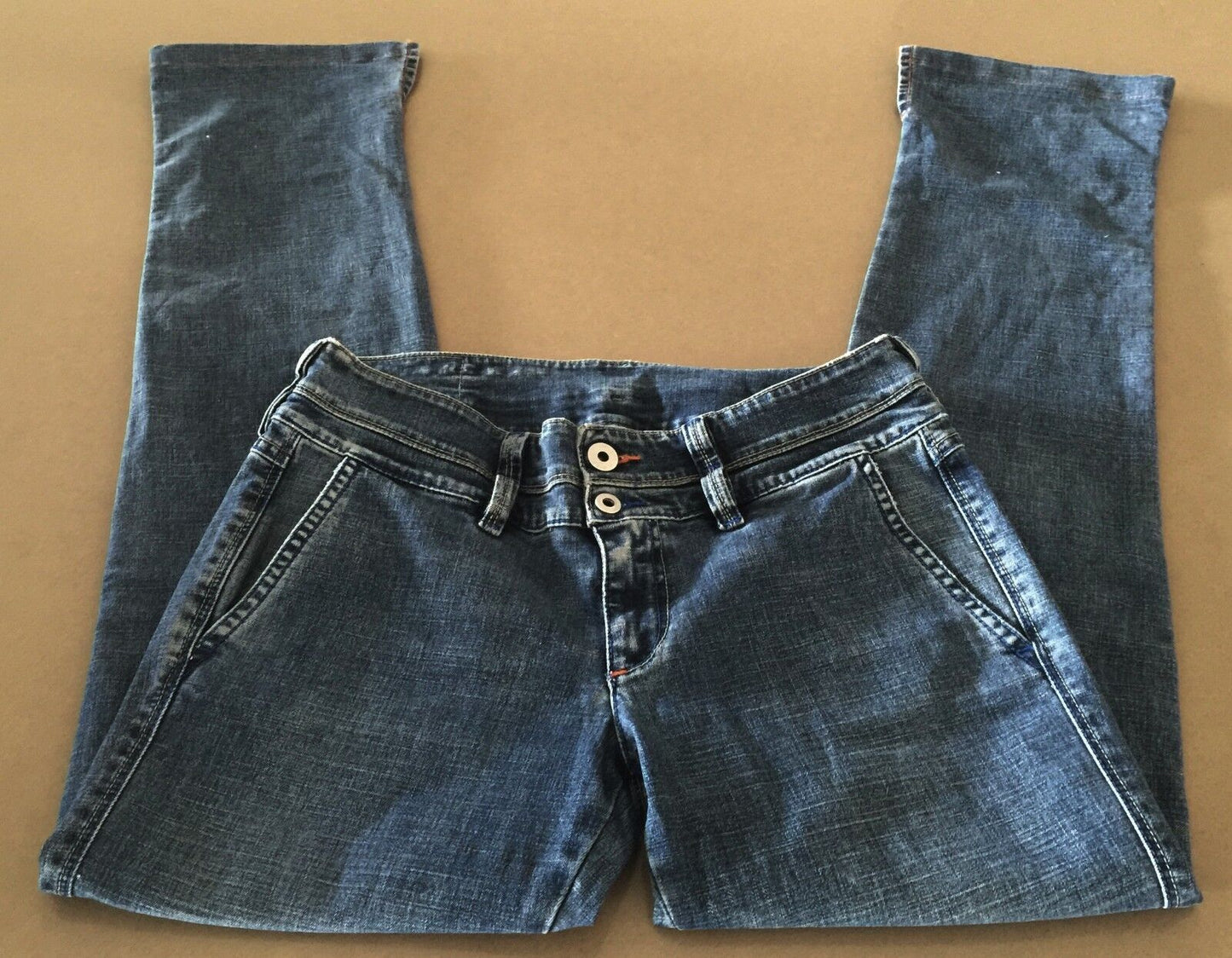DIESEL Blue Denim Size 7 Jeans 7/8 Length Straight Leg Ladies 28in Vintage