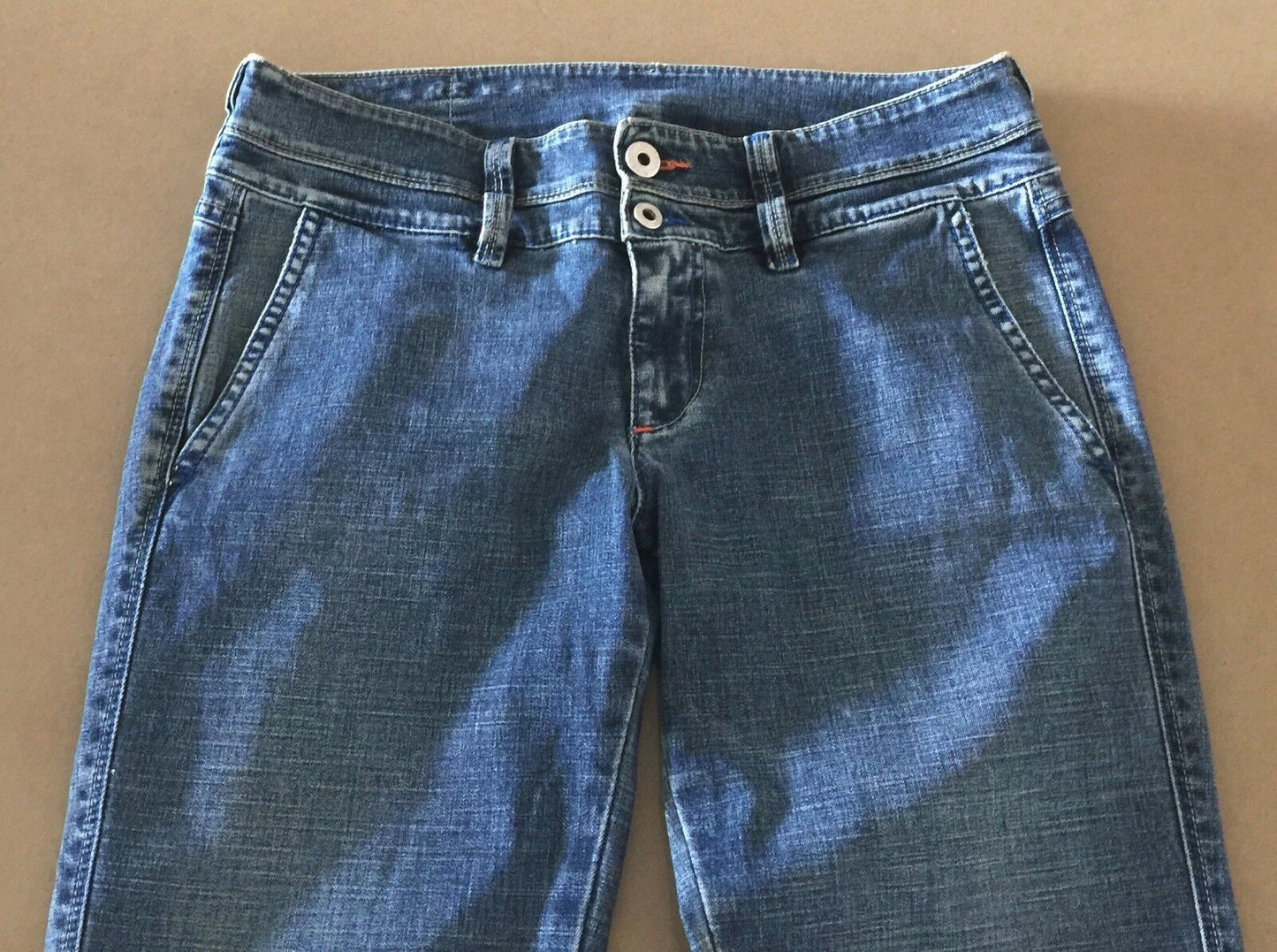 DIESEL Blue Denim Size 7 Jeans 7/8 Length Straight Leg Ladies 28in Vintage