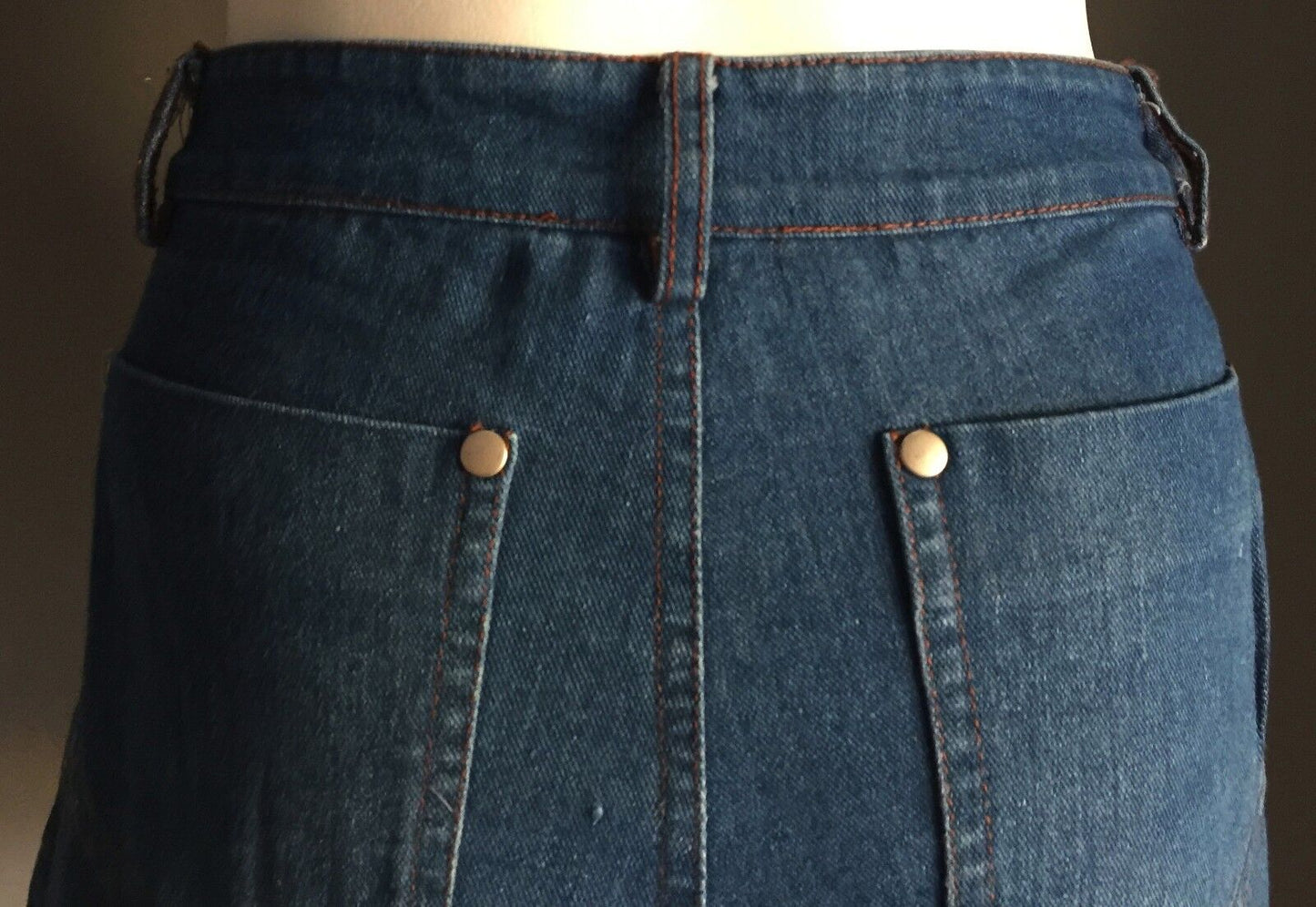 LITTLE LIES Dark Blue Denim Shorts Size 8 Retro Hi Waist Back Pockets Jeans