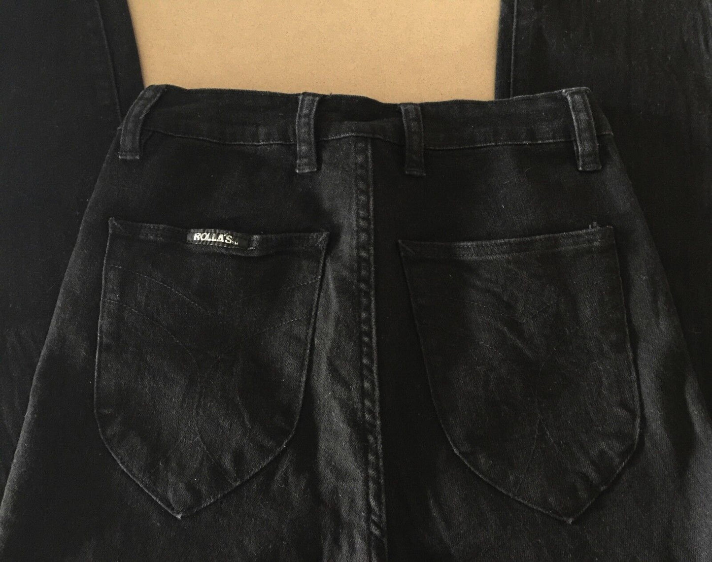 ROLLA'S "Eastcoast" Denim Jeans High Rise Skinny Leg Black Size 8 ROLLAS