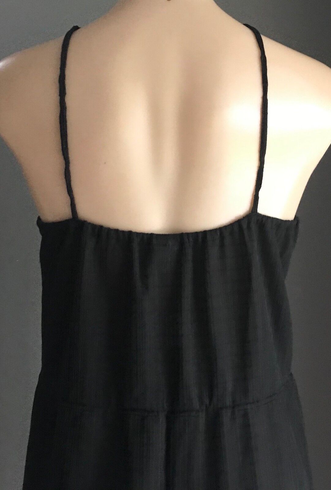 EUROBELLA Jumpsuit Black Semi Sheer Lace Trim Size 40 42 AU 10 12 1970s Vintage
