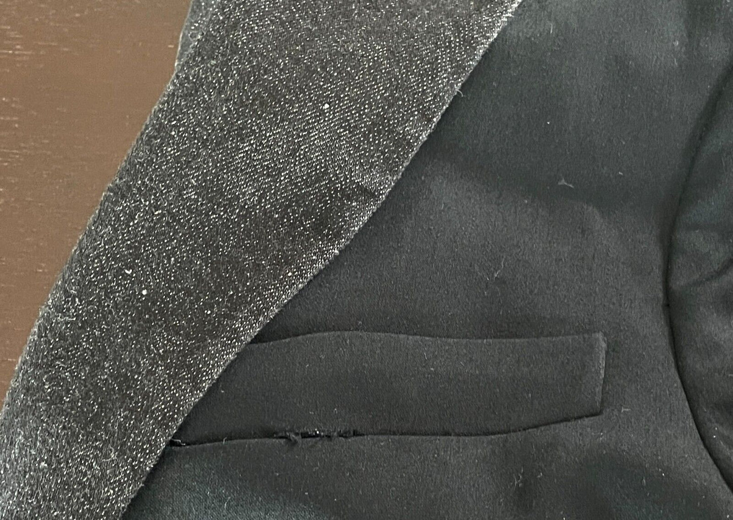 JUST CAVALLI Denim Jacket Black Tailored Long Sleeve with Black Trim Size 44/12