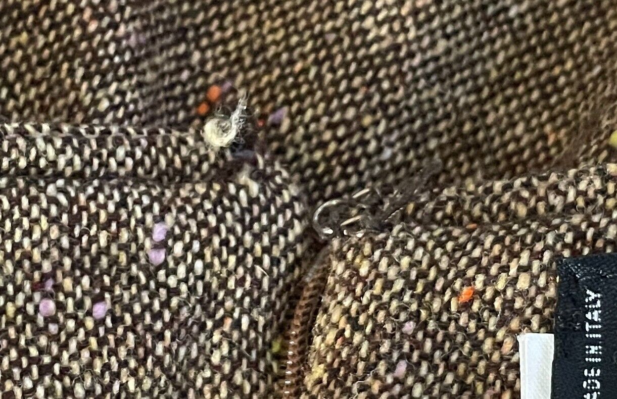 DOLCE & GABBANA Skirt Brown Tweed Straight Wool Blend Knee Length Size 44 AU 12