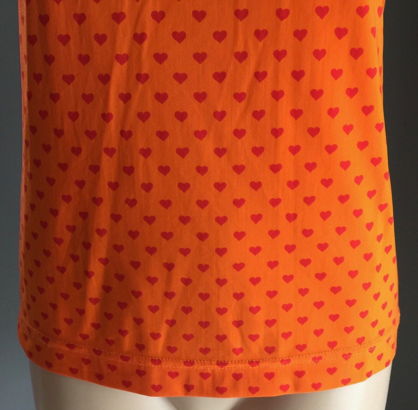 DOLCE & GABBANA Tank Top Orange & Red Heart Print Stretch Size EU 42 AU 12 ltaly