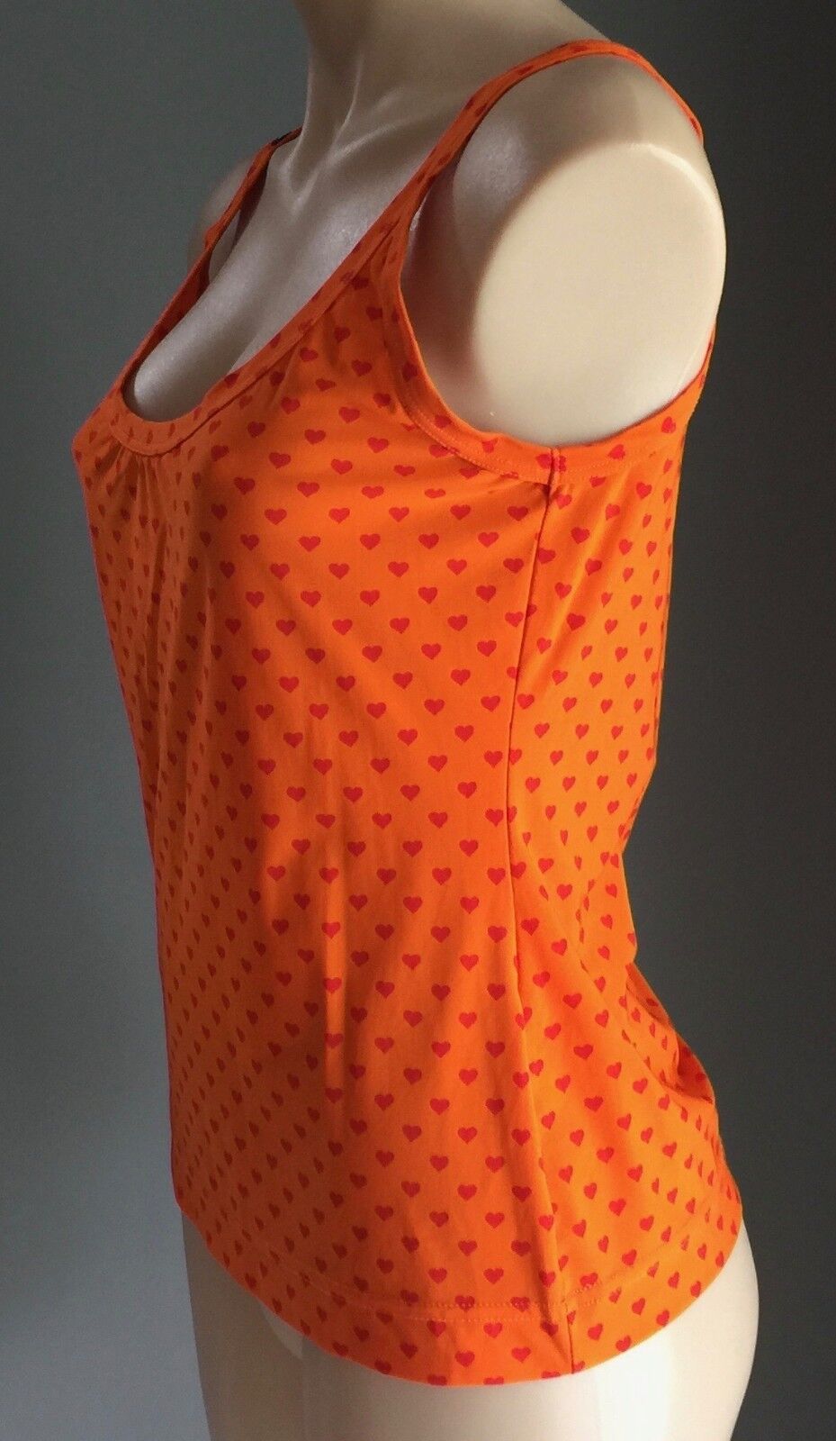 DOLCE & GABBANA Tank Top Orange & Red Heart Print Stretch Size EU 42 AU 12 ltaly