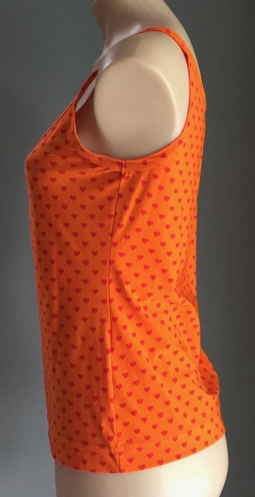 DOLCE & GABBANA Tank Top Orange & Red Heart Print Stretch Size EU 42 AU 12 ltaly