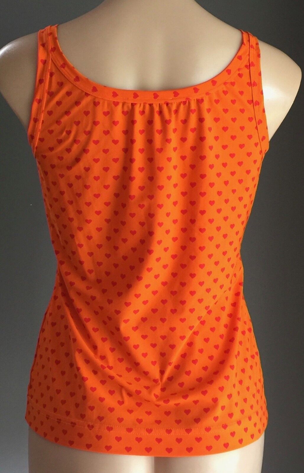 DOLCE & GABBANA Tank Top Orange & Red Heart Print Stretch Size EU 42 AU 12 ltaly