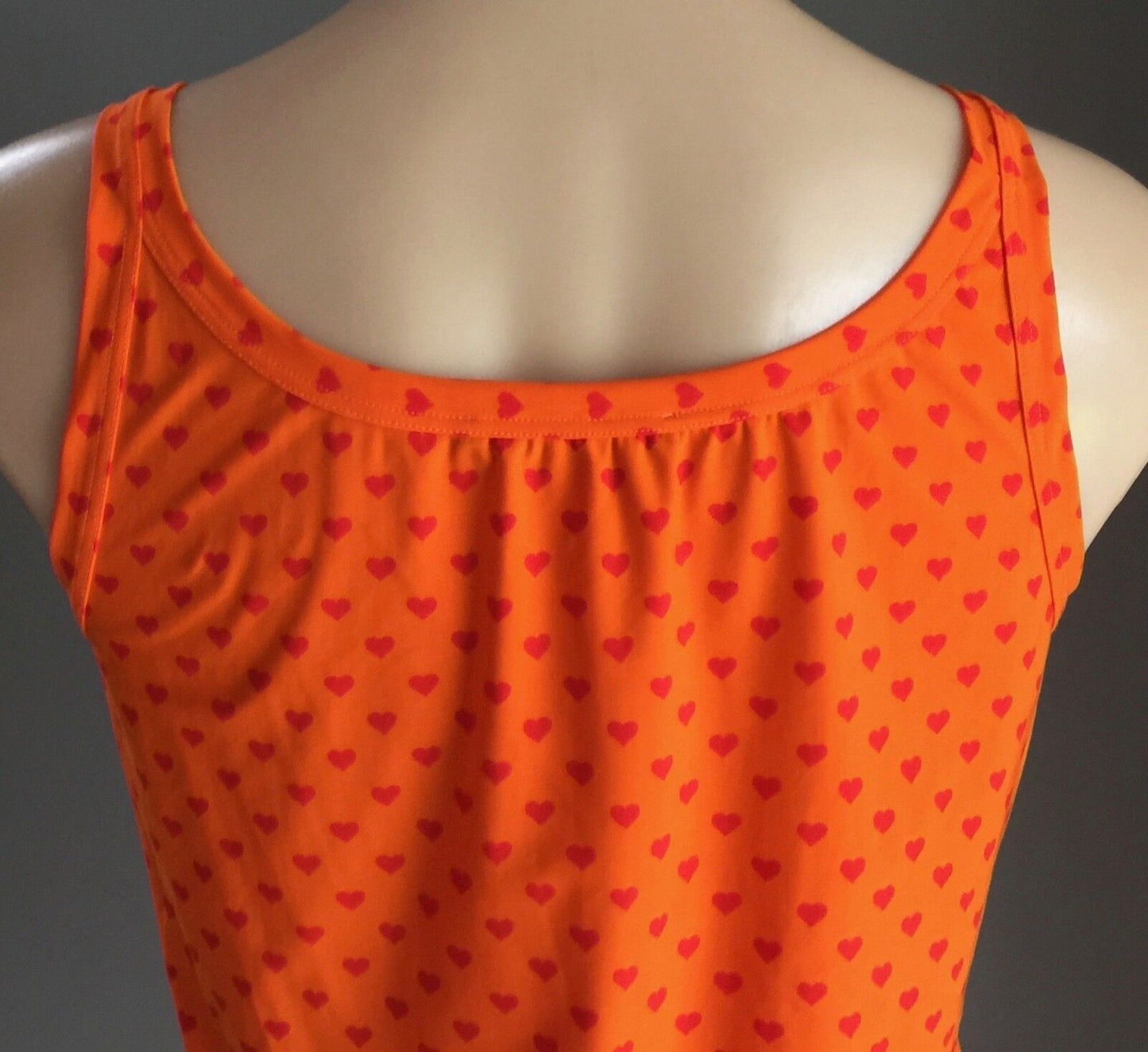 DOLCE & GABBANA Tank Top Orange & Red Heart Print Stretch Size EU 42 AU 12 ltaly