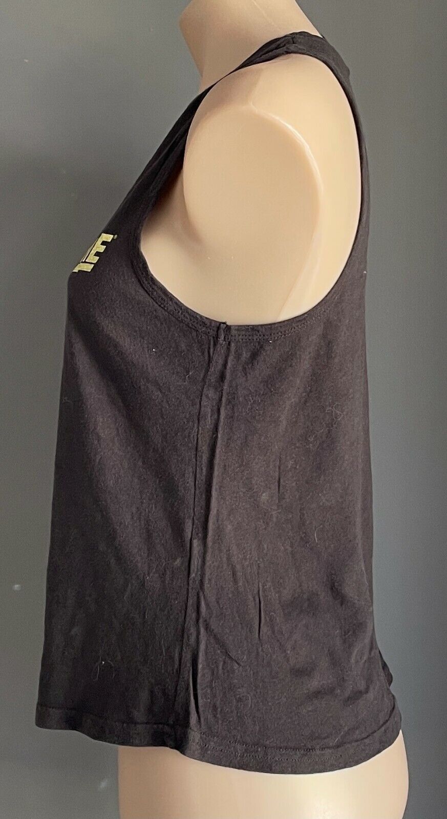 DAVID BOWIE ARCHIVE Tank Top  "Bowie" Black T Bar Racer Crop Singlet SIze XS 10