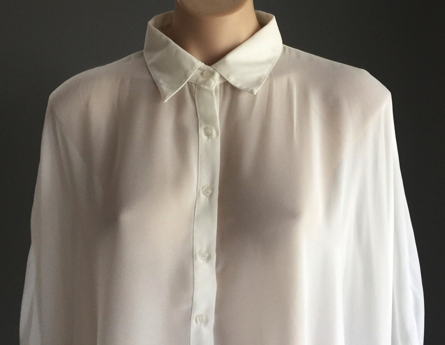 COTTON ON Top Sheer Ivory 3/4 Dolman Sleeve Hi-Low Hem Blouse Size S 10 Stylish