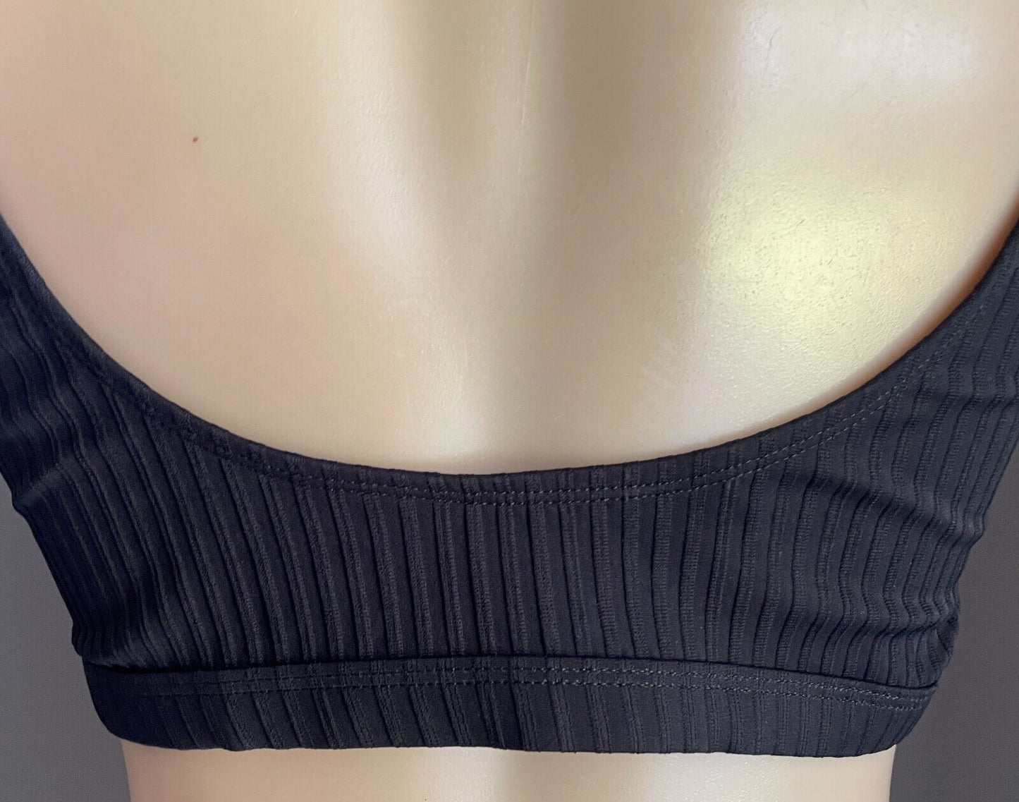 COTTON ON BODY Black Ribbed Crop Top/Bralette Stretch V-Wire Size 14