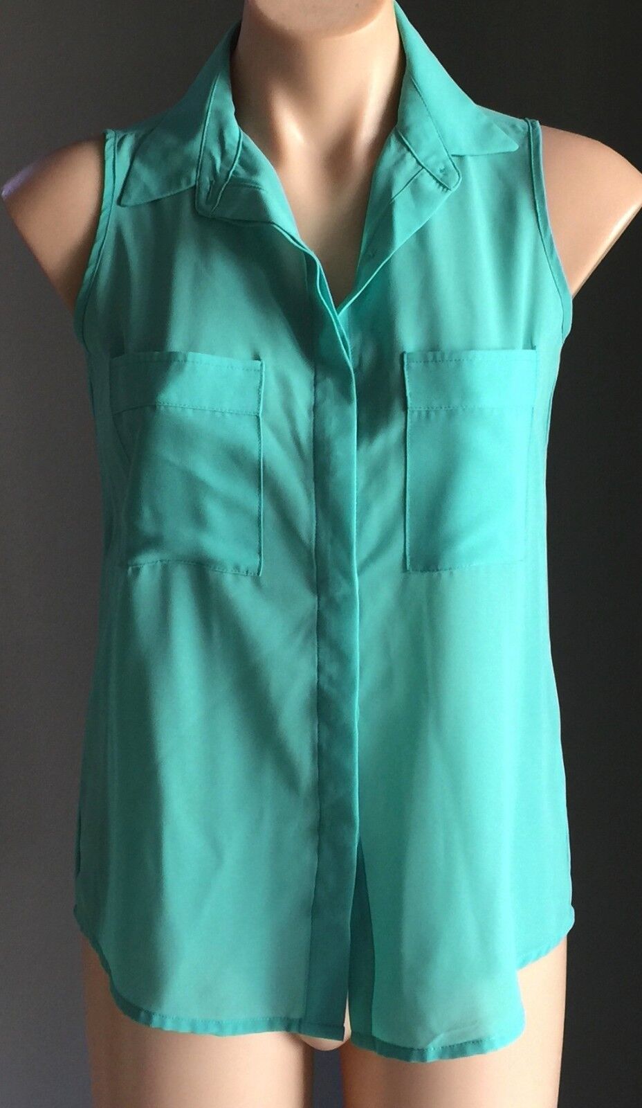 COTTON ON "Lolita" Jade Top Collared Sleeveless Cut Out Back Size XS 8  10 NEW