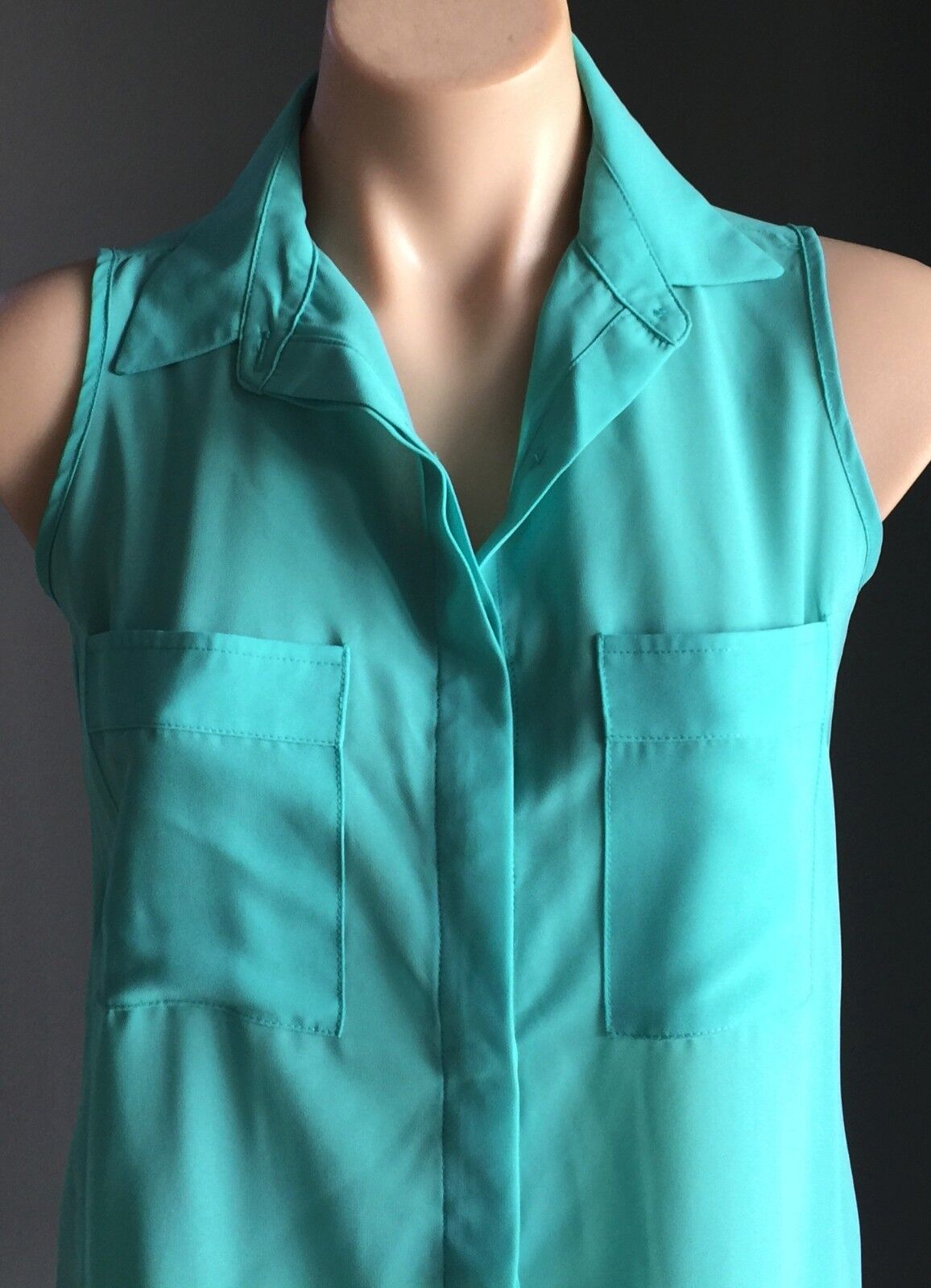 COTTON ON "Lolita" Jade Top Collared Sleeveless Cut Out Back Size XS 8  10 NEW