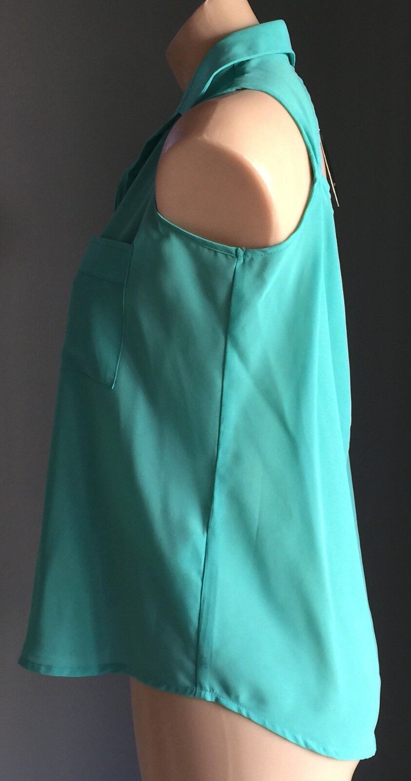 COTTON ON "Lolita" Jade Top Collared Sleeveless Cut Out Back Size XS 8  10 NEW