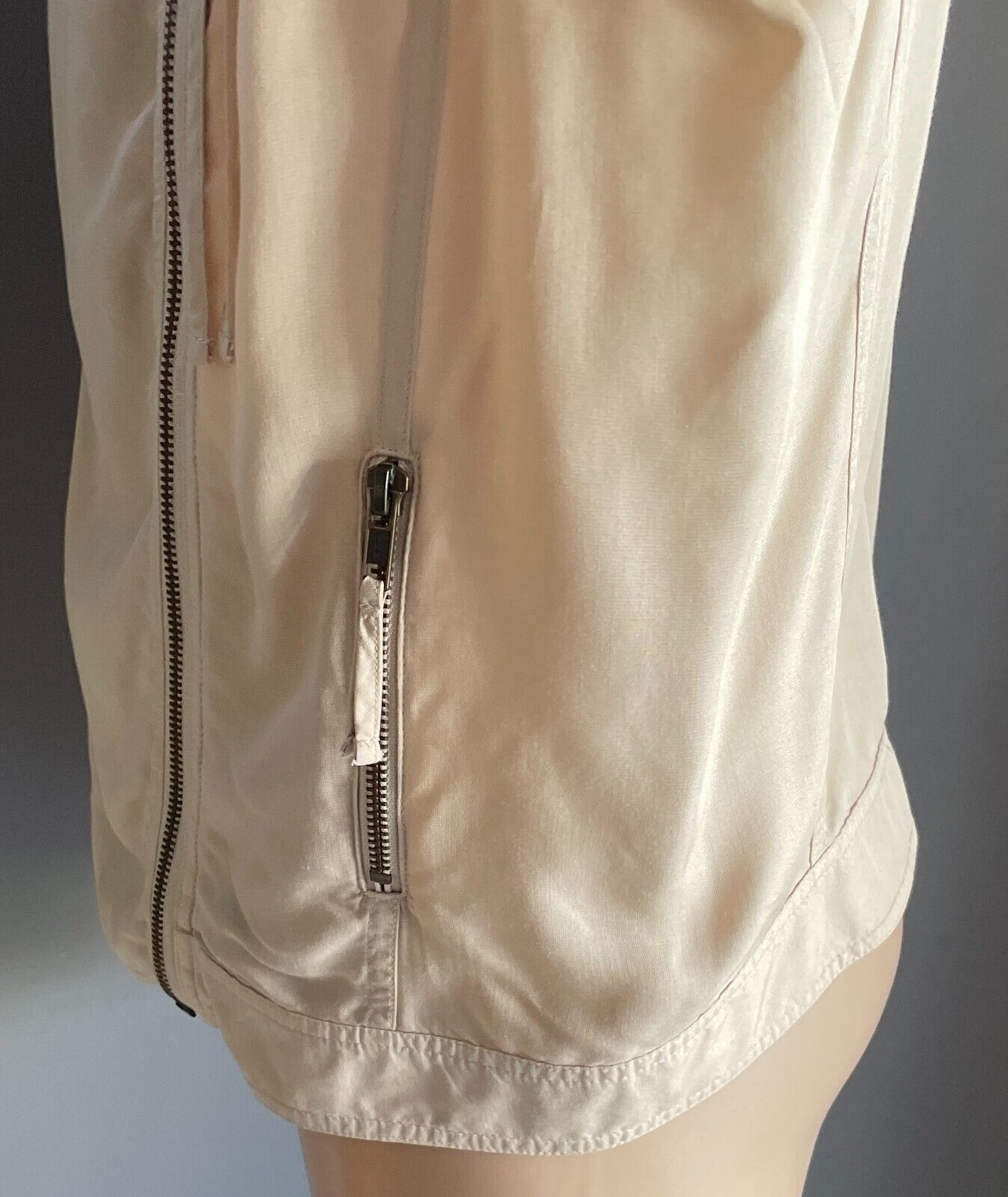 COUNTRY ROAD Jacket Beige Moto Style Modal Size 12 Lightweight Round Neck
