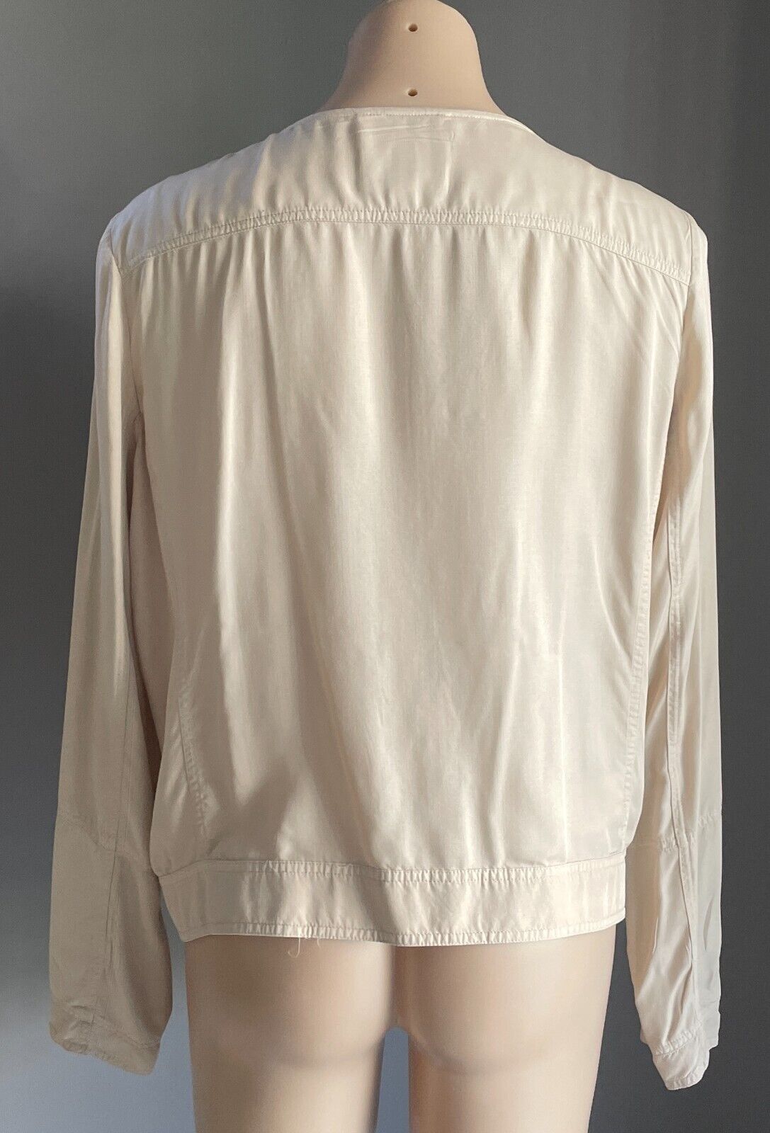 COUNTRY ROAD Jacket Beige Moto Style Modal Size 12 Lightweight Round Neck