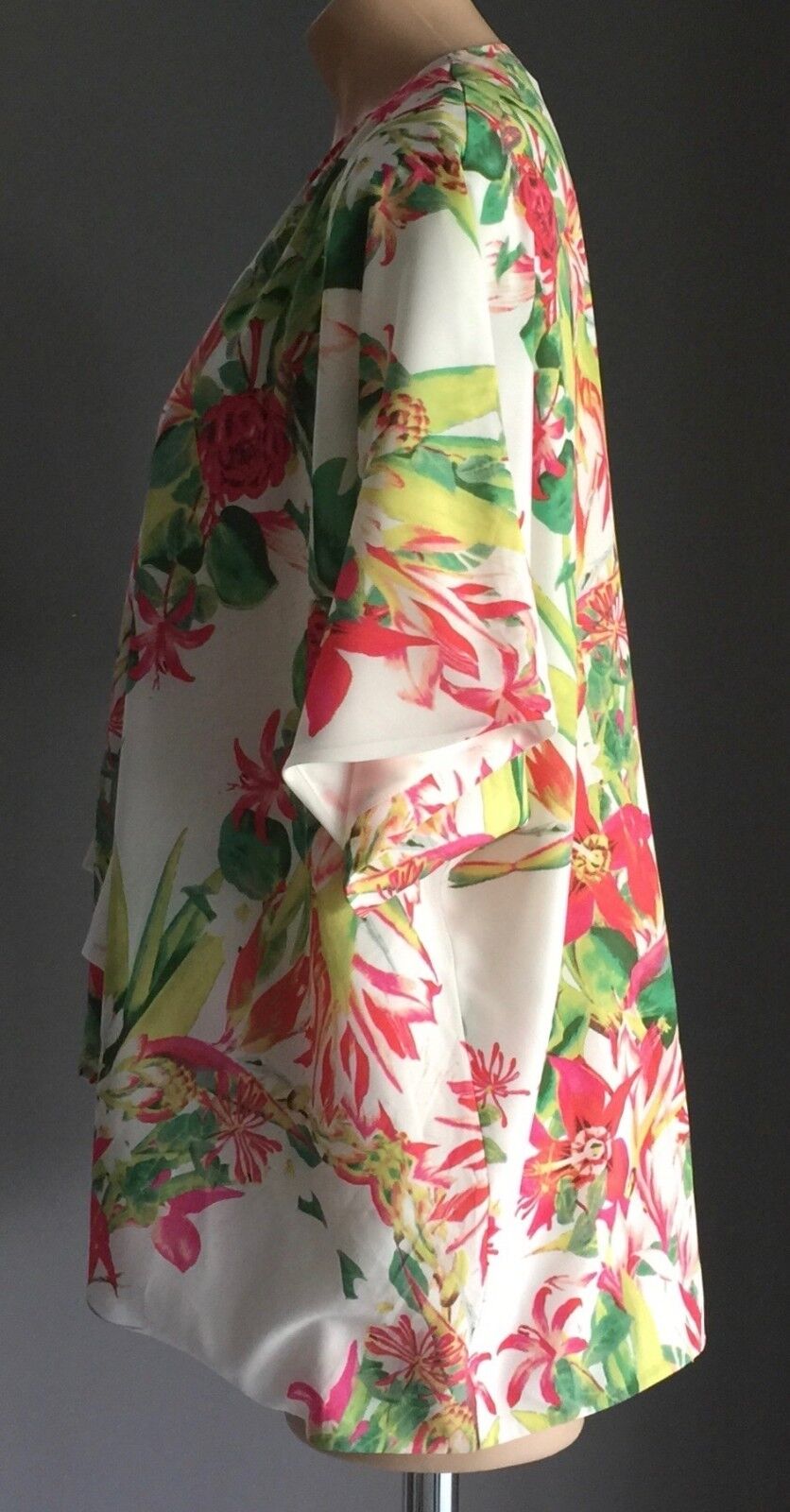 LOVERS+FRIENDS Lovebirds White Tropical Print Kimono Open Top Ladies XS 10 NEW