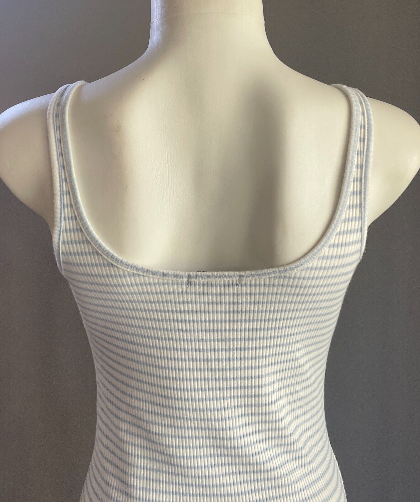 COTTON ON Dress Light Blue White Stripe Summer Rib Tube Size M 8 10 Stretch NEW