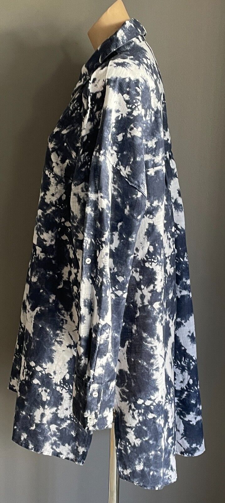 COTTON ON BODY I Do Shirt Nightie Navy Tie Dye Adjustable Tab Sleeve Size XL NEW
