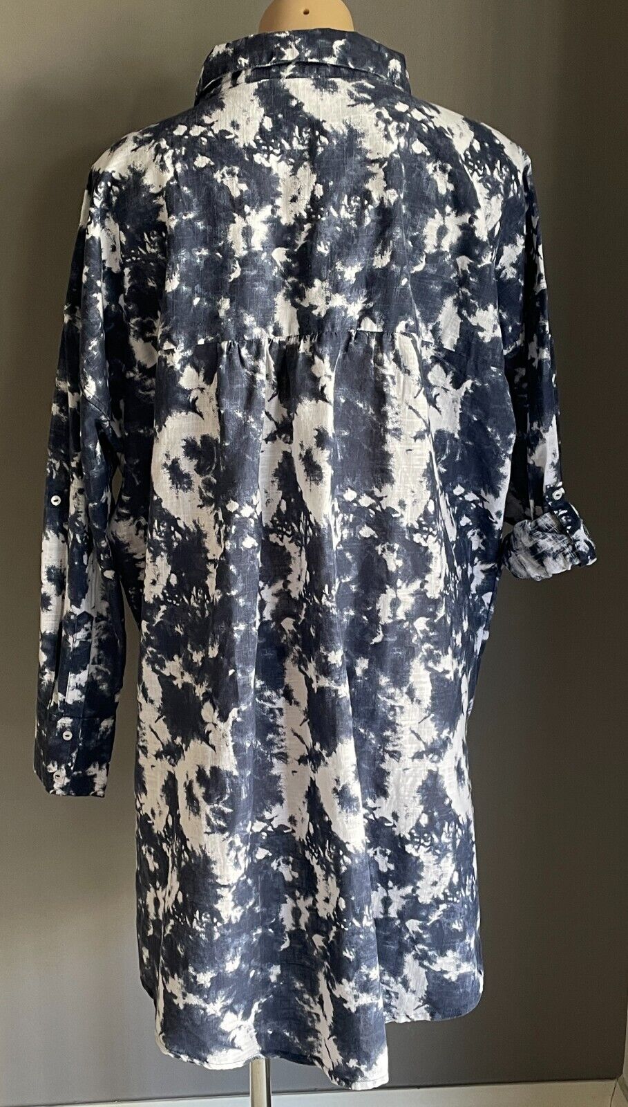 COTTON ON BODY I Do Shirt Nightie Navy Tie Dye Adjustable Tab Sleeve Size XL NEW