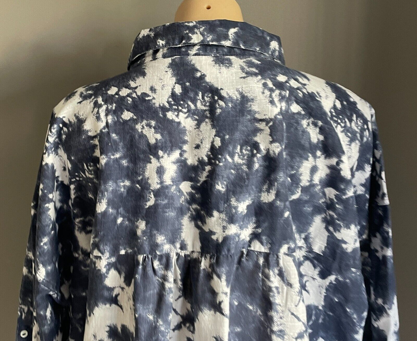 COTTON ON BODY I Do Shirt Nightie Navy Tie Dye Adjustable Tab Sleeve Size XL NEW