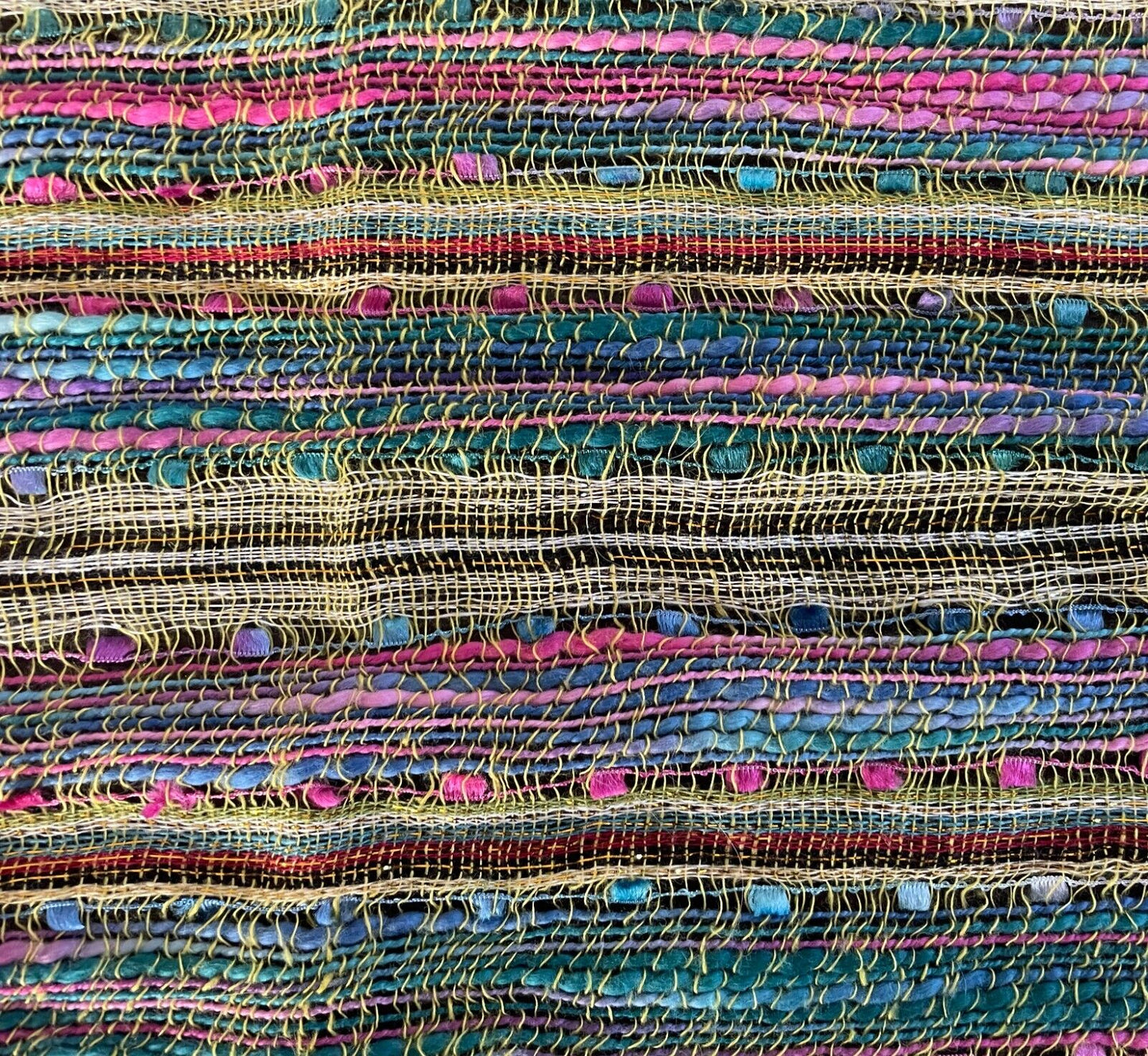 Autograph Neck SCARF Fringed Yellow Pink Gold Silver Thread Rectangle Cotton