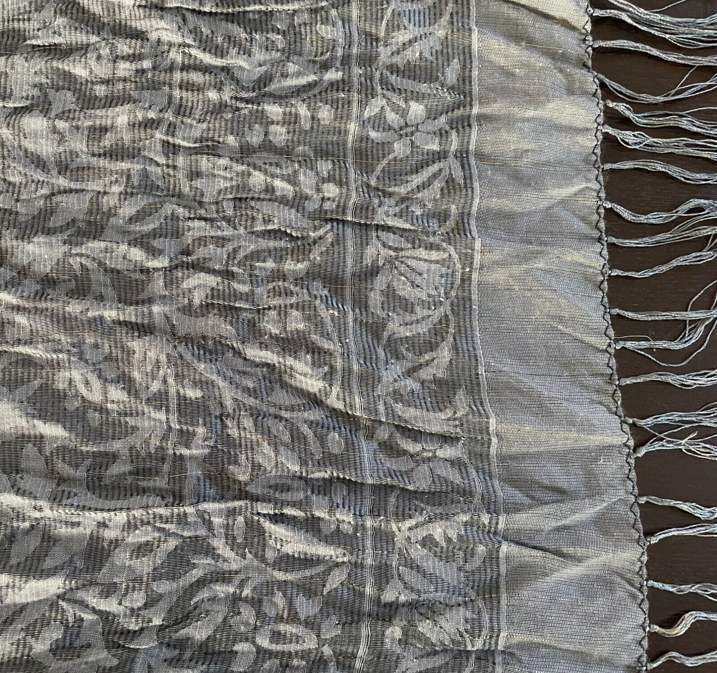Neck Scarf Fringed Wrap Shawl Black Grey Gold Thread Rectangle Crinkle Luxe NEW