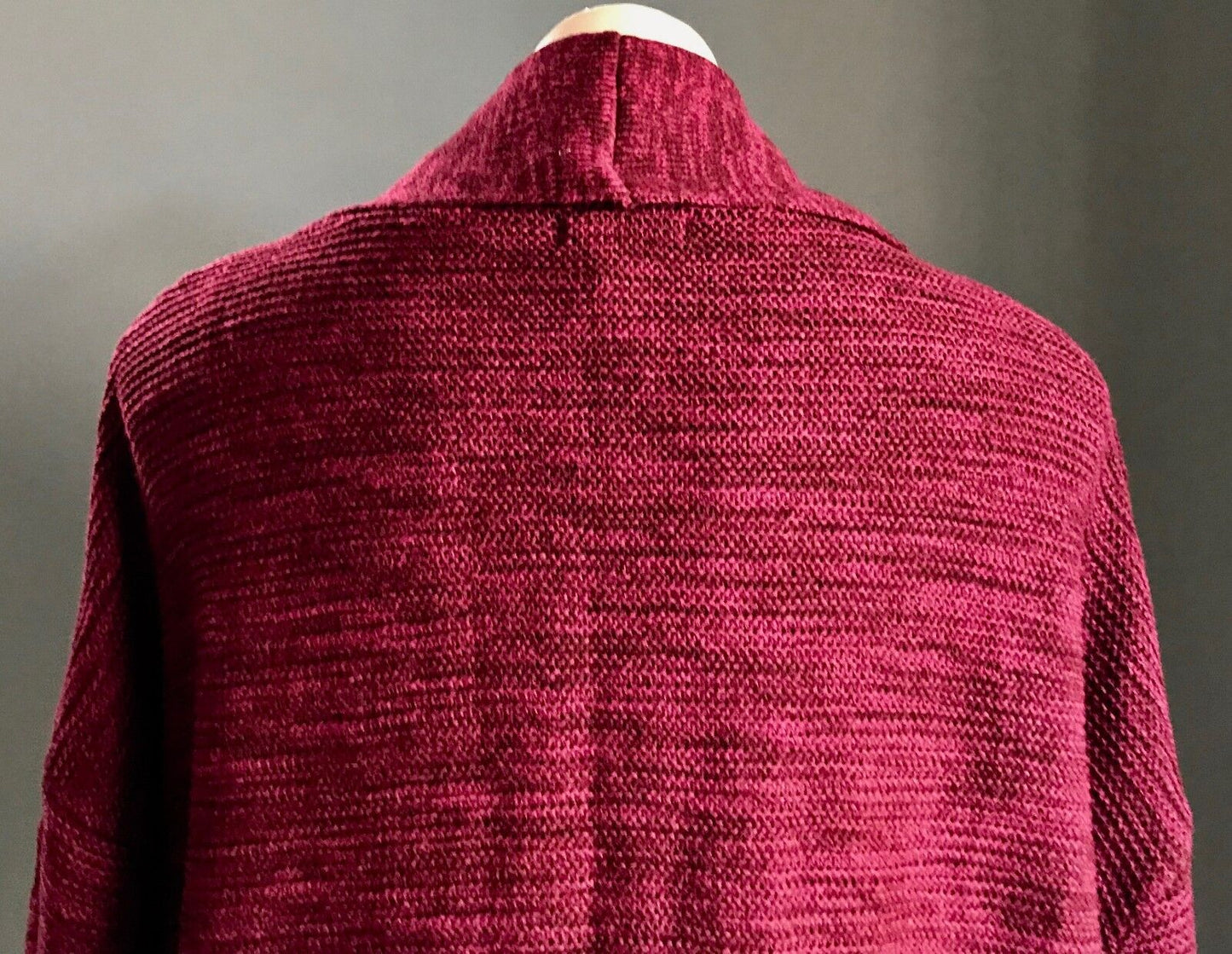 COTTON ON "CORA 3" Burgundy Marl Chunky Knit Shawl Cardigan Ladies Sz XS 10 NEW