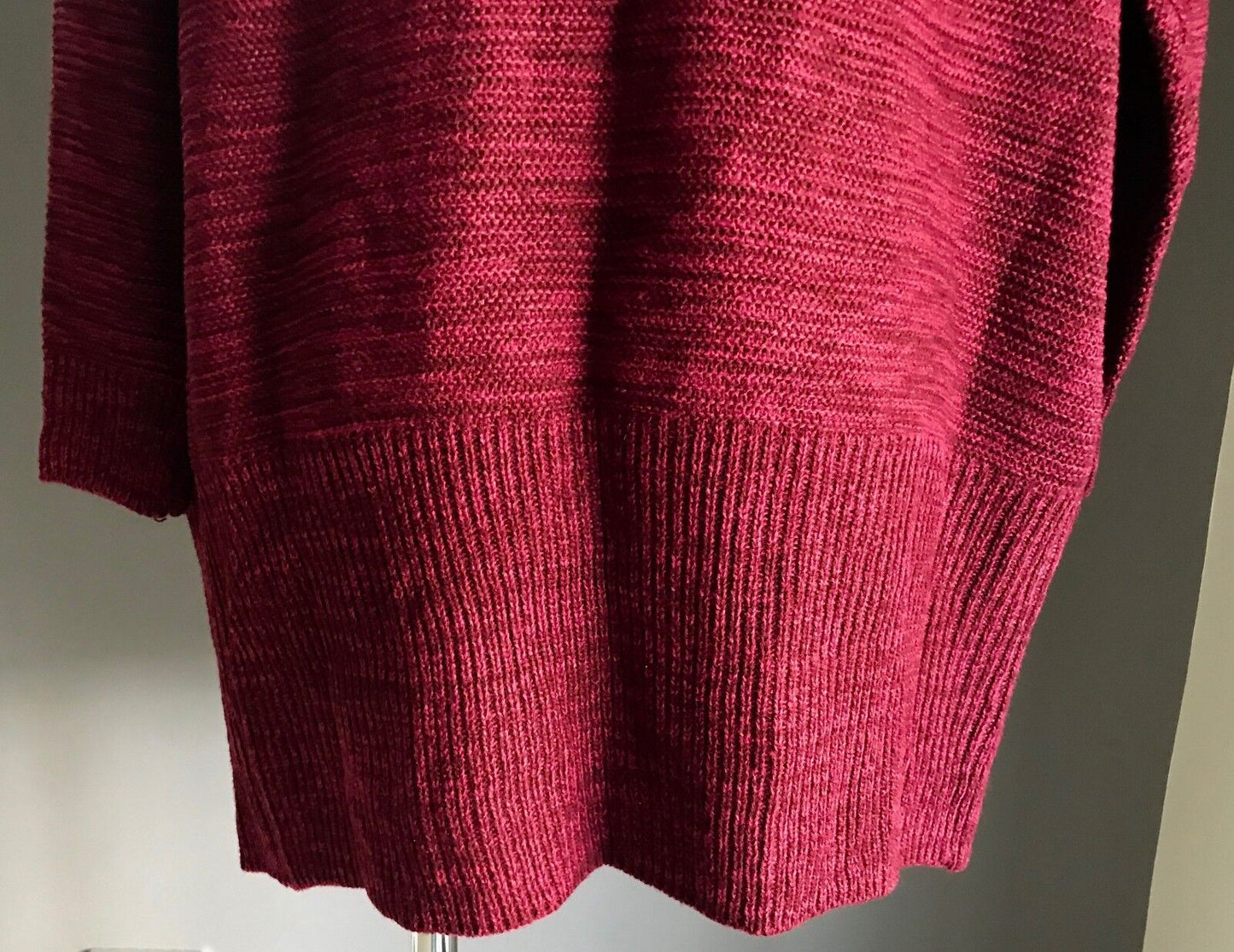 COTTON ON "CORA 3" Burgundy Marl Chunky Knit Shawl Cardigan Ladies Sz XS 10 NEW