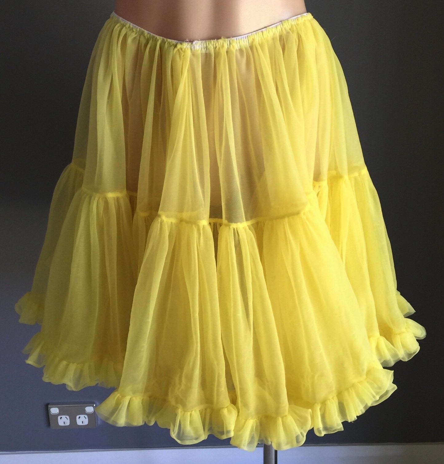 YELLOW Petticoat Net W Frill Full Tulle Rockabilly Size 10  14 PinUp Rock N Roll