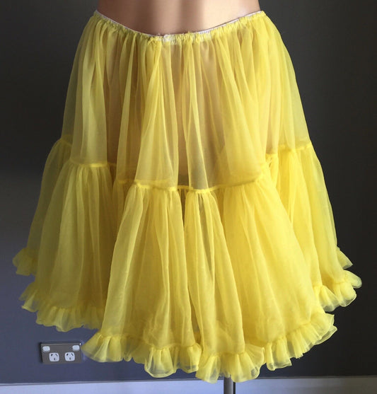 YELLOW Petticoat Net W Frill Full Tulle Rockabilly Size 10  14 PinUp Rock N Roll