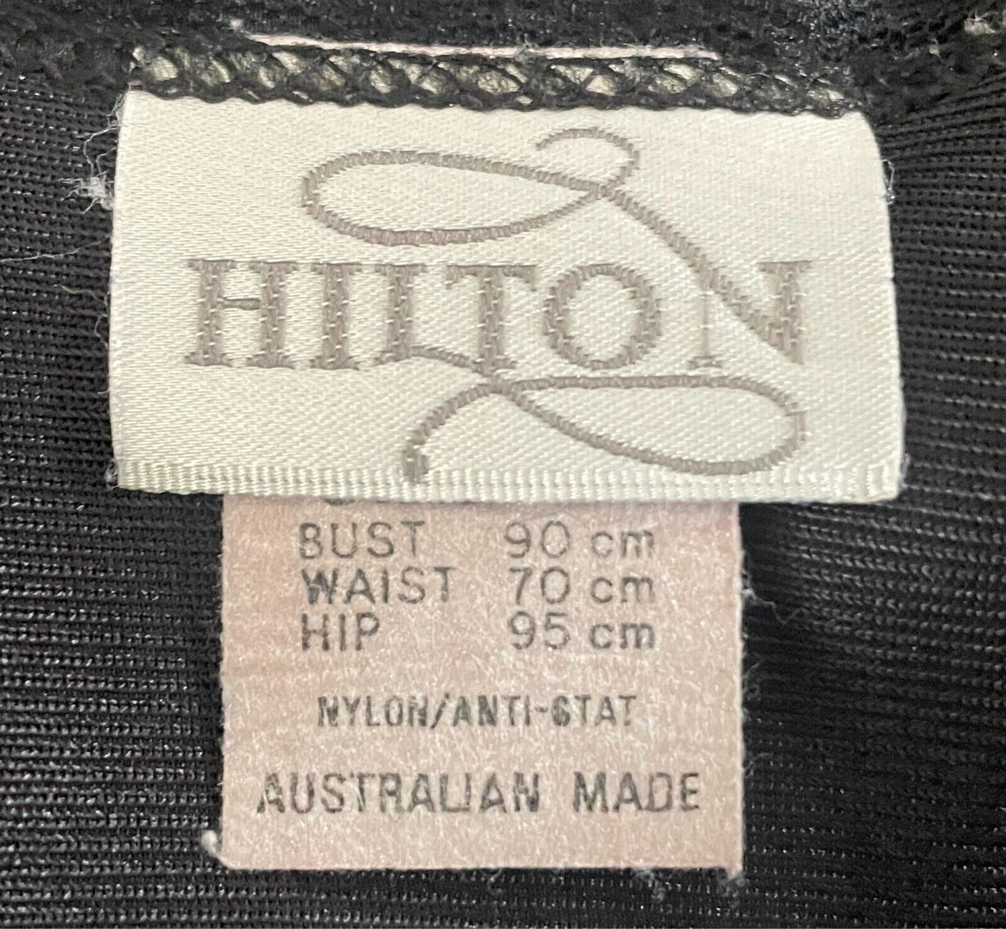 HILTON Petticoat Black Full Slip Size 14 Lace Trim Non Adjustable Straps Nylon