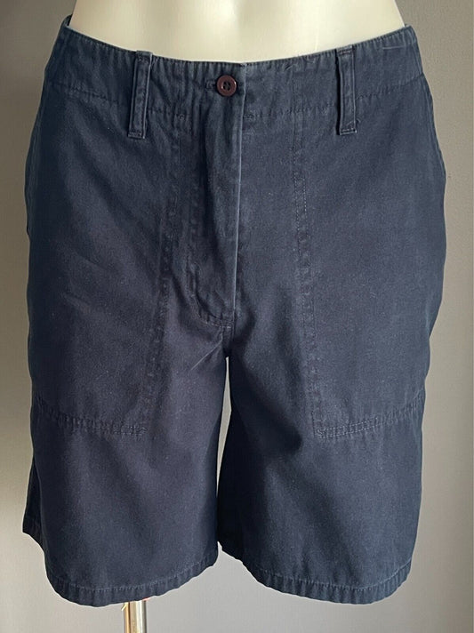 UTILITY SPORT Shorts Navy Cotton Fabric Flat Front Style Womens Size 6 8