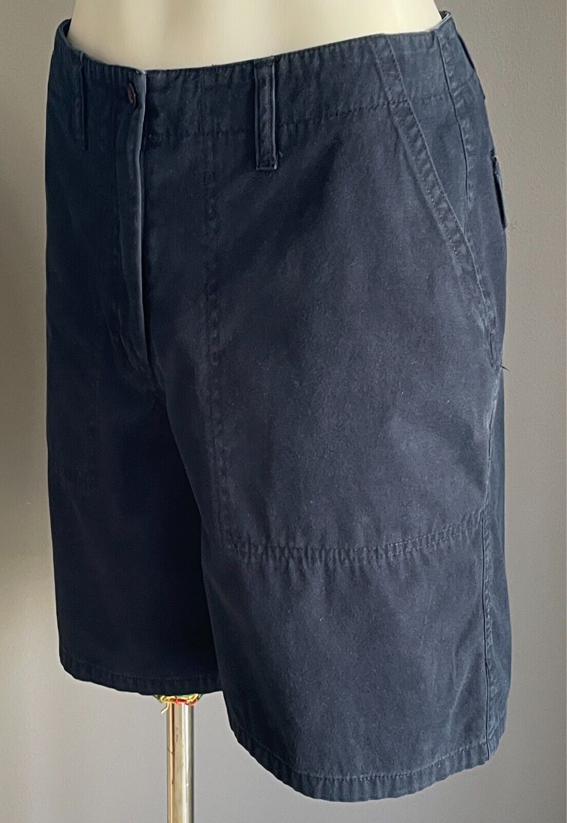 UTILITY SPORT Shorts Navy Cotton Fabric Flat Front Style Womens Size 6 8