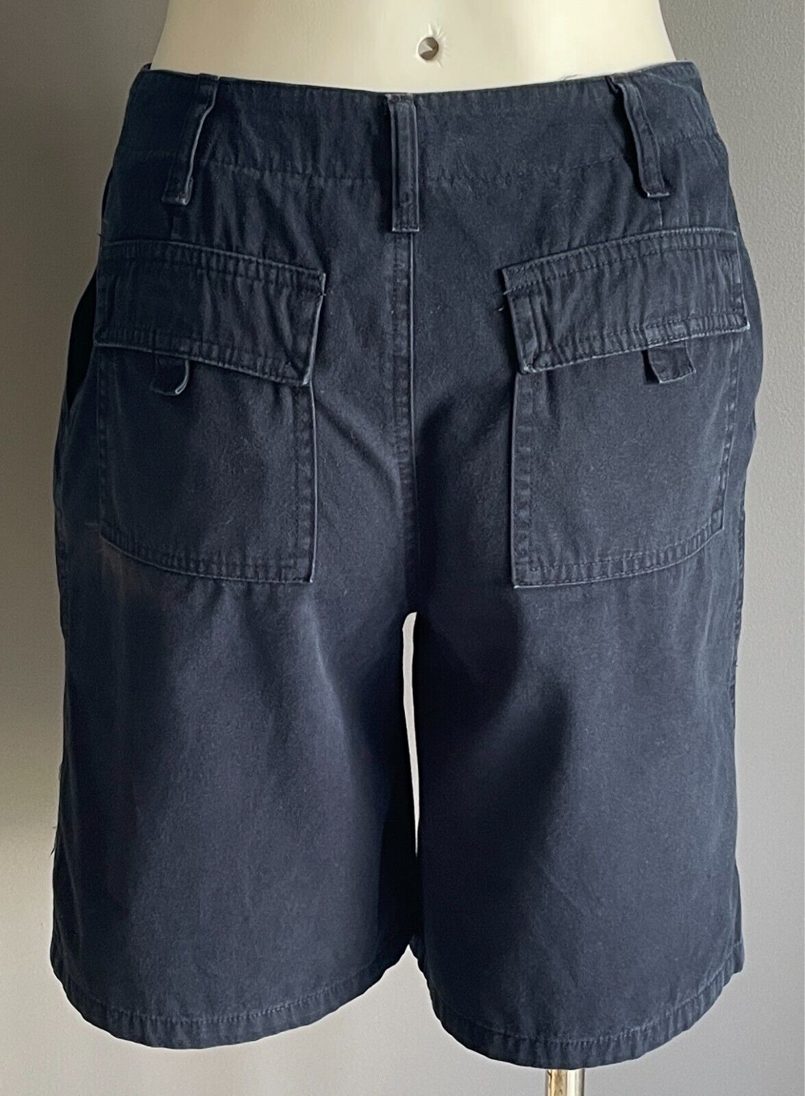 UTILITY SPORT Shorts Navy Cotton Fabric Flat Front Style Womens Size 6 8