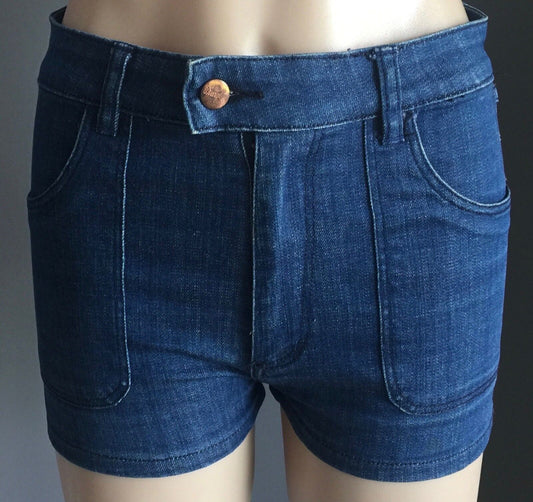 WRANGLER  "Hi Cheeky"  Shorts Blue Denim Ladies Size 10 Back Pockets Jeans