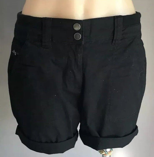 TARGET Shorts Black Cuff Hem Elastic Waist Ladies Size 10 Short Pants