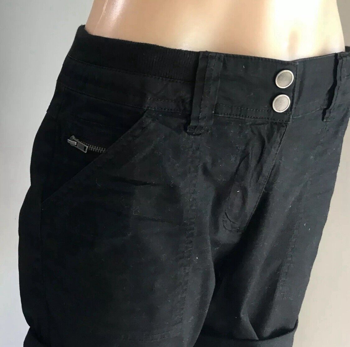 TARGET Shorts Black Cuff Hem Elastic Waist Ladies Size 10 Short Pants