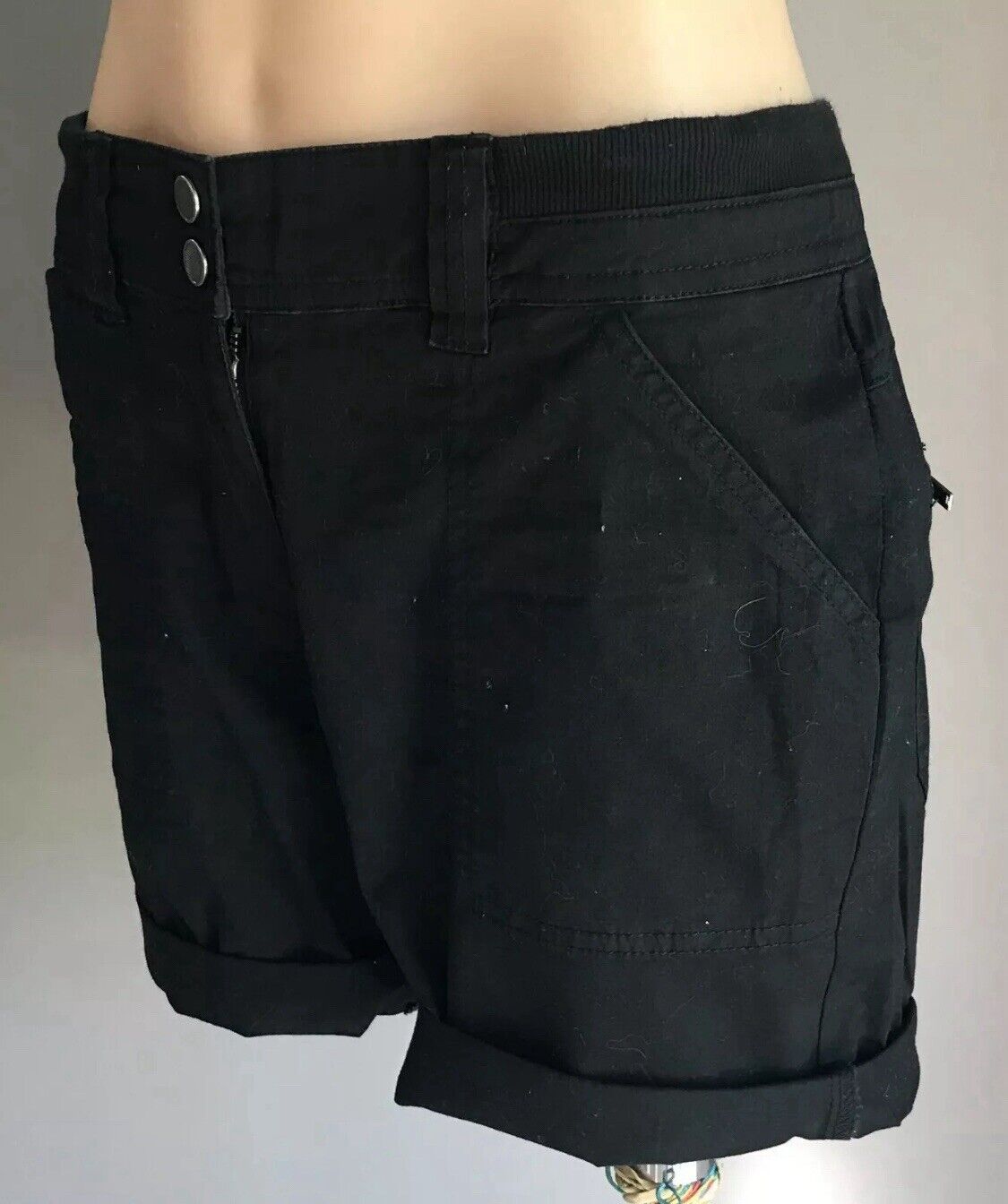 TARGET Shorts Black Cuff Hem Elastic Waist Ladies Size 10 Short Pants