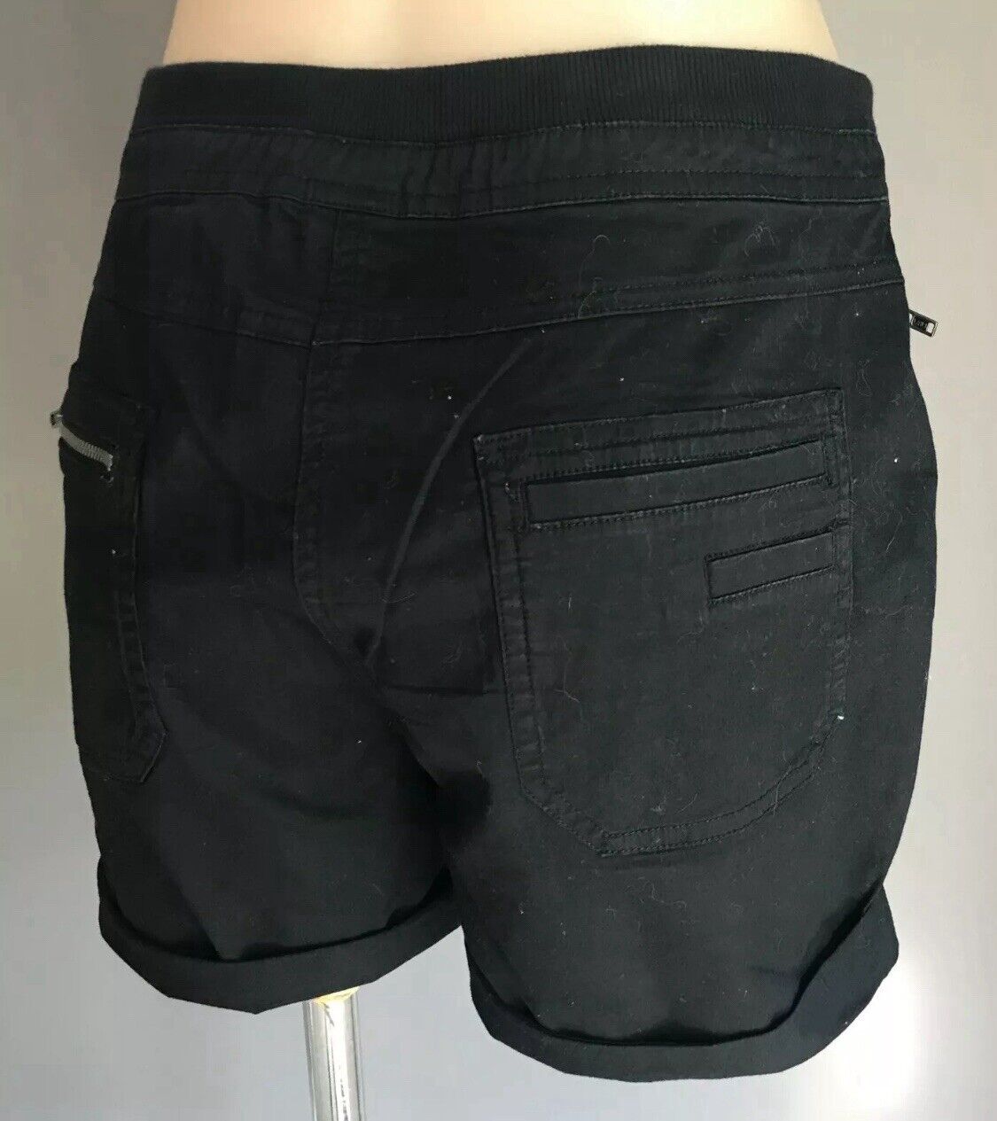 TARGET Shorts Black Cuff Hem Elastic Waist Ladies Size 10 Short Pants