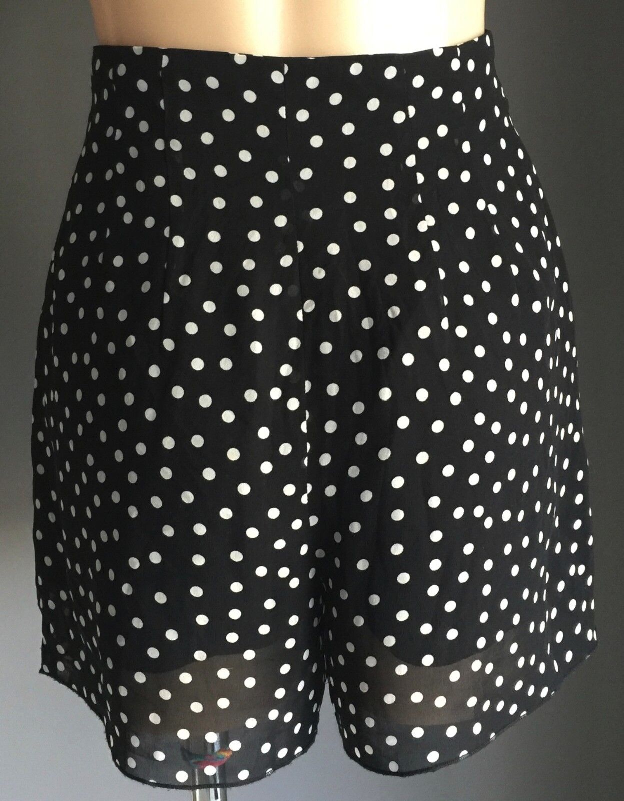 DIAMOND Shorts Black & White Polka Dot High Waist Ladies Size 38 10 Retro Gem