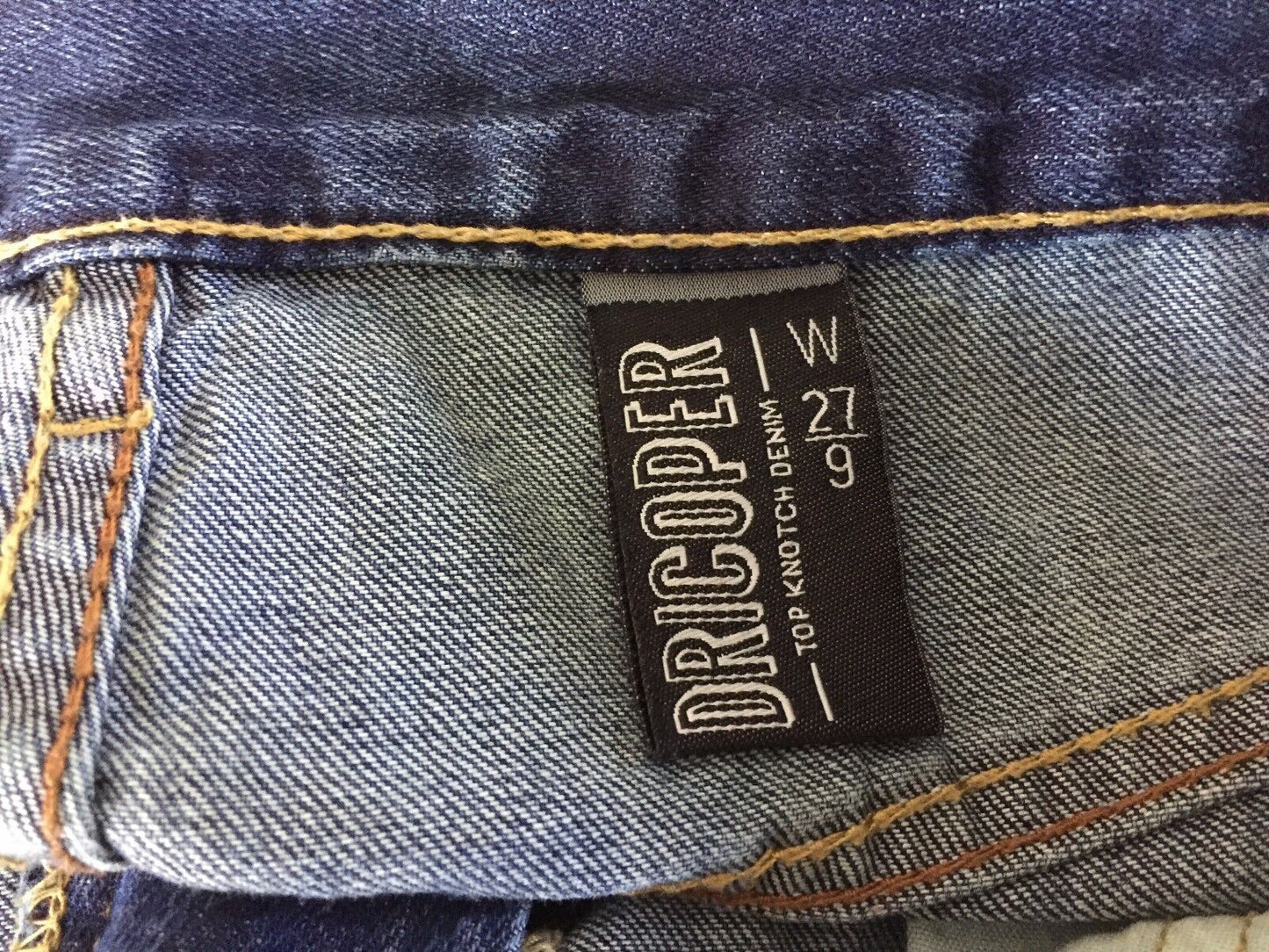 DRICOPER Denim Shorts Distressed Ripped Blue Size 9 27 Waist Jeans Retro