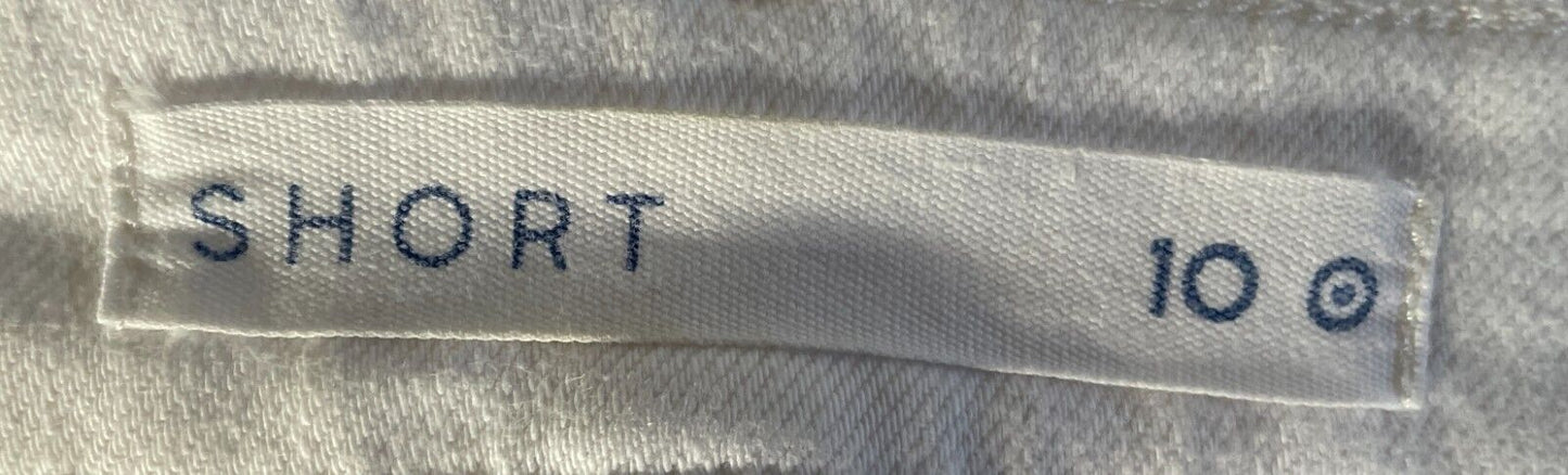 TARGET Shorts White Denim Cuffed Leg Cotton Elastane Fabric Size 10