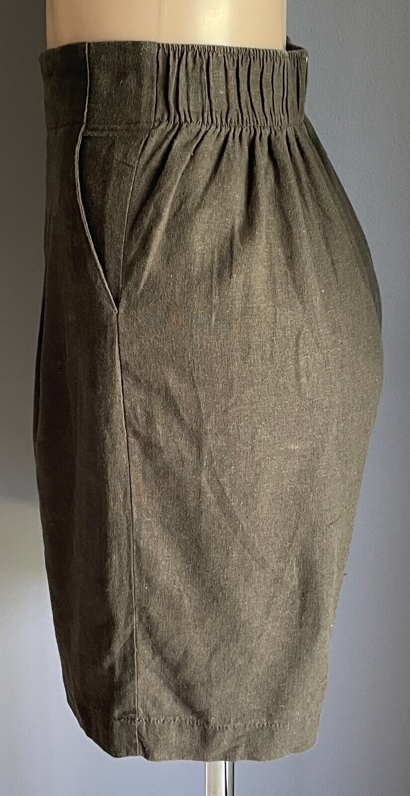 ANKO K-MART  Khaki Linen Blend High Waist Pleat Front Shorts Size 8 10
