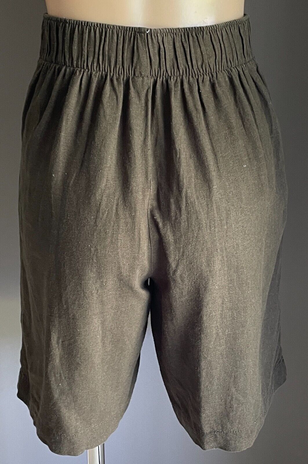 ANKO K-MART  Khaki Linen Blend High Waist Pleat Front Shorts Size 8 10
