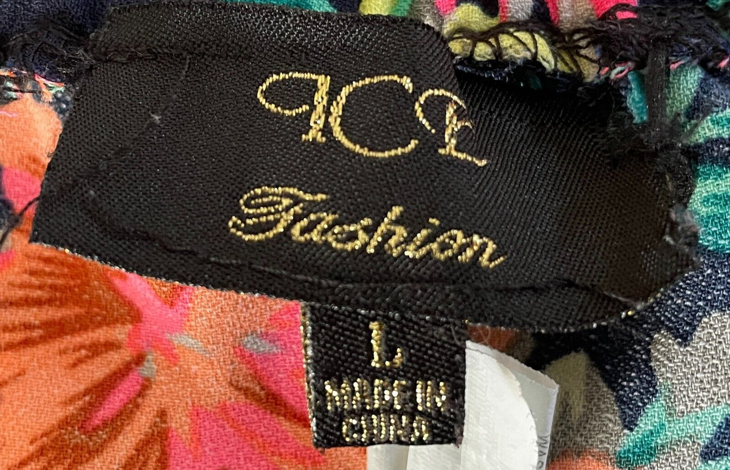 ICE FASHION Wrap Shorts Black Multicoloured Floral Elastic Waist Pom Pom Sz L 10
