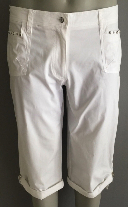 NONI B Pants White Capri Casual Trousers Long Shorts Size 14 NEW