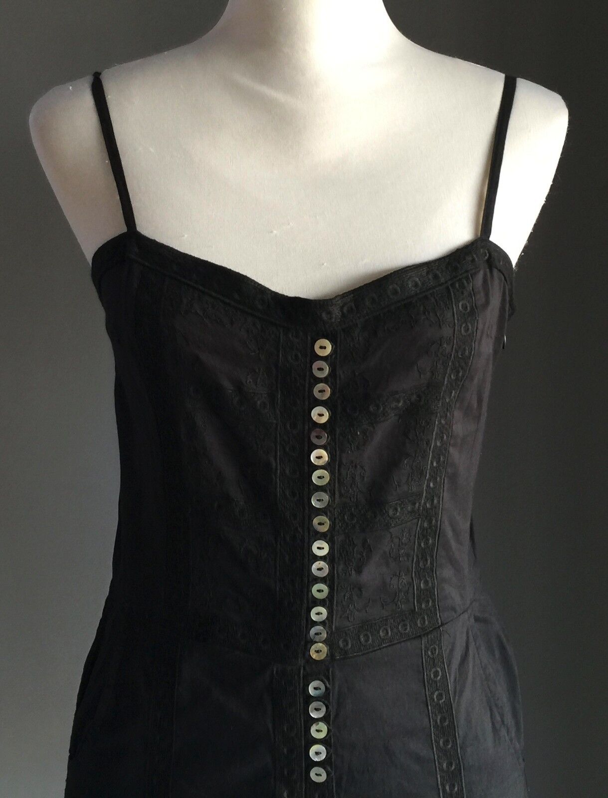 TALES OF THE FALLEN Romper Black Cotton Lace Playsuit Shorts Size XS 8 Boho NEW