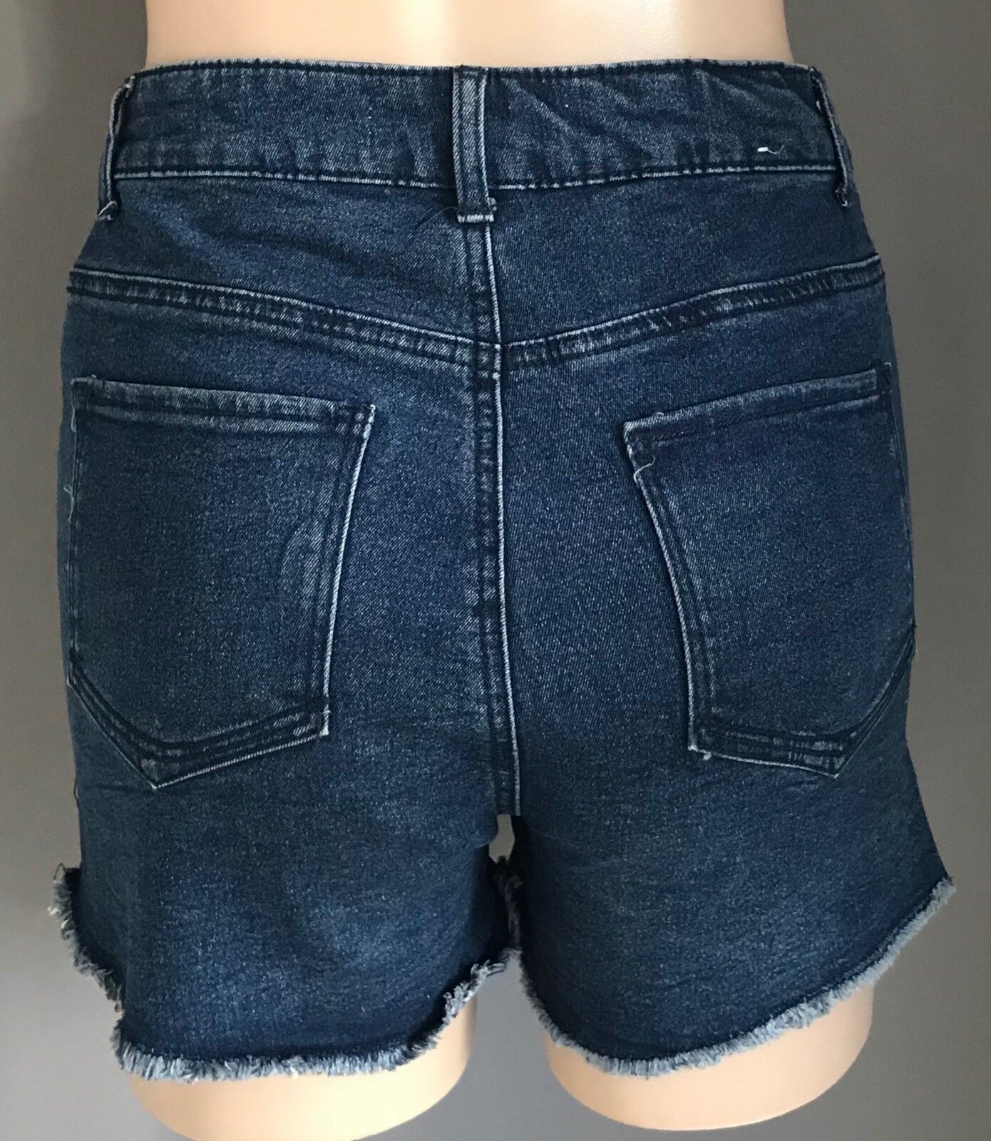 COTTON ON Shorts Blue Denim Stretch w Fray Hem Ladies Size 10 Jeans