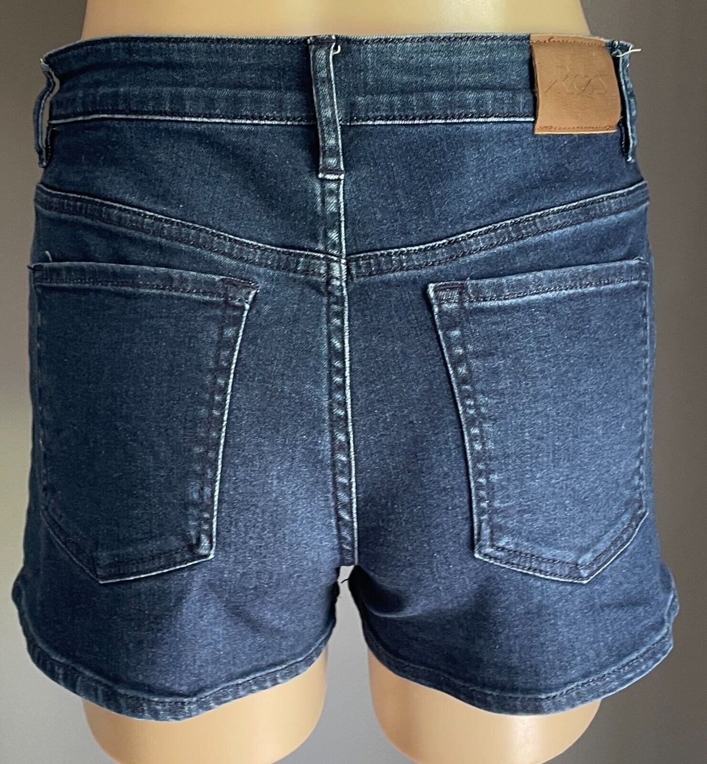 RIDERS by LEE Shorts Mid Blue Denim "Cheeky" Size 12 Stretch Pockets NEW